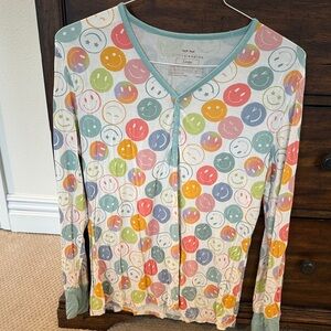 Little Sleepies Womens Multicolor Smiley Sleep Top Size L